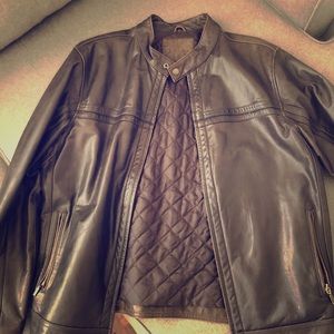 merona men's leather jacket